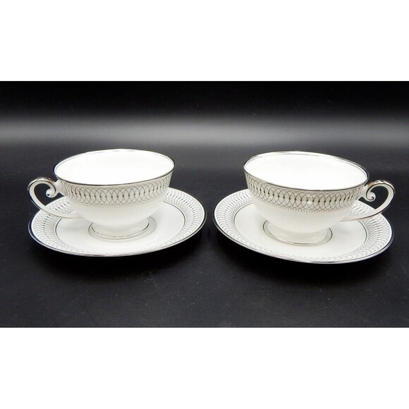 Tirschenreuth Bavaria The Elgin Teacup And Saucer Germany Silver Set of 2 - Picture 1 of 15